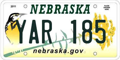 NE license plate YAR185