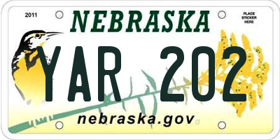 NE license plate YAR202