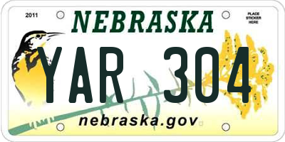 NE license plate YAR304