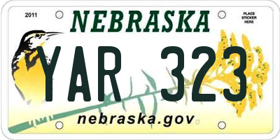 NE license plate YAR323