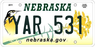 NE license plate YAR531