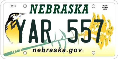 NE license plate YAR557