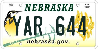 NE license plate YAR644
