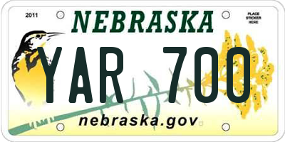 NE license plate YAR700