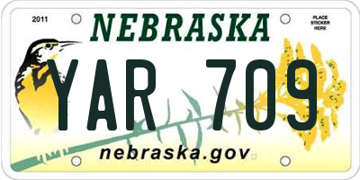 NE license plate YAR709