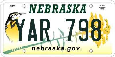 NE license plate YAR798