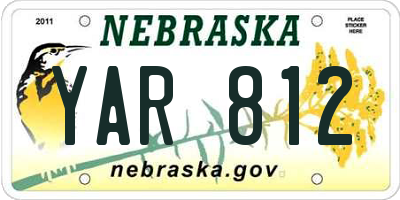 NE license plate YAR812