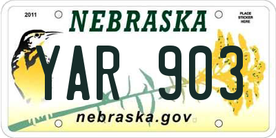 NE license plate YAR903