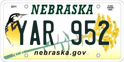 NE license plate YAR952