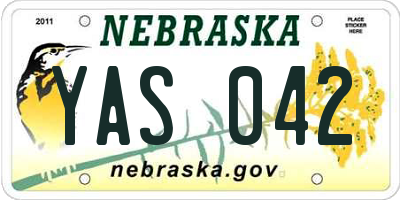 NE license plate YAS042