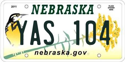 NE license plate YAS104