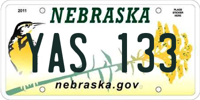 NE license plate YAS133