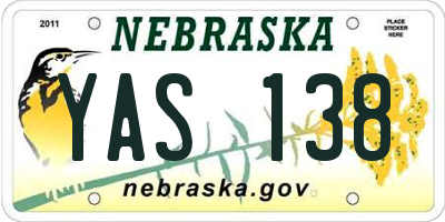 NE license plate YAS138