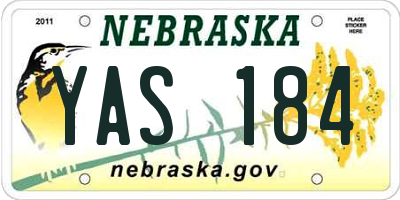 NE license plate YAS184