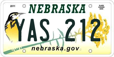 NE license plate YAS212