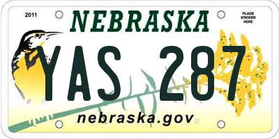 NE license plate YAS287