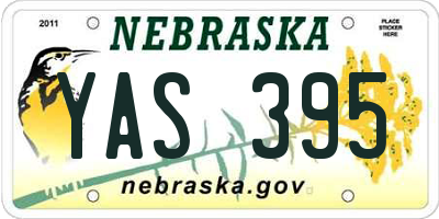 NE license plate YAS395
