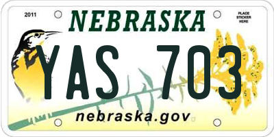 NE license plate YAS703