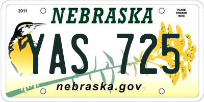 NE license plate YAS725