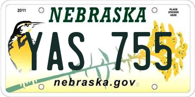 NE license plate YAS755