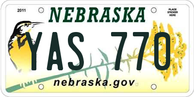 NE license plate YAS770