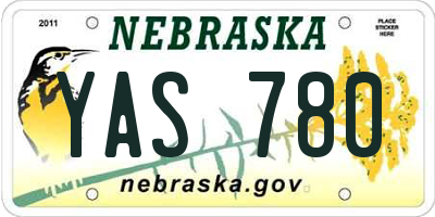 NE license plate YAS780