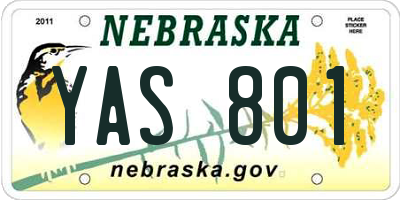 NE license plate YAS801