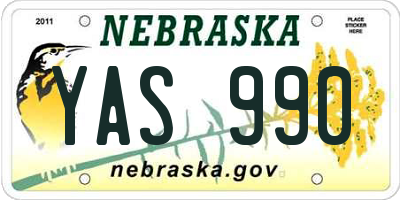 NE license plate YAS990