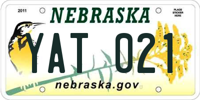 NE license plate YAT021