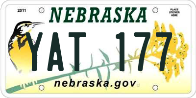 NE license plate YAT177