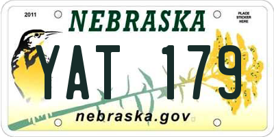 NE license plate YAT179