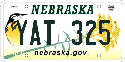 NE license plate YAT325