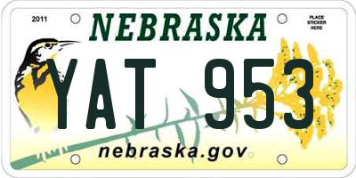 NE license plate YAT953