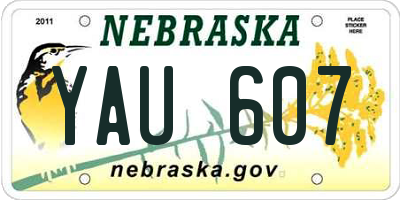 NE license plate YAU607