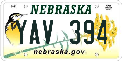 NE license plate YAV394