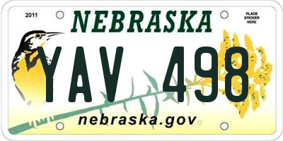 NE license plate YAV498