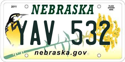 NE license plate YAV532
