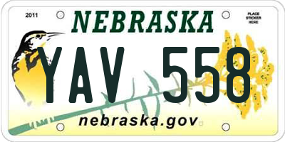 NE license plate YAV558