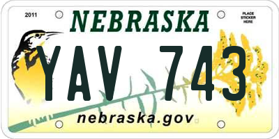 NE license plate YAV743