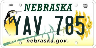 NE license plate YAV785