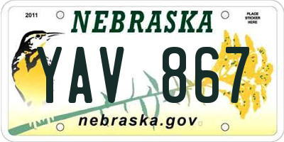 NE license plate YAV867