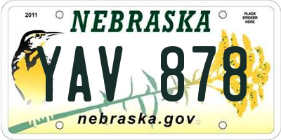 NE license plate YAV878