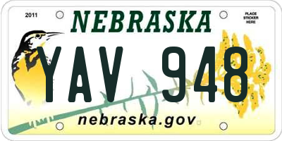 NE license plate YAV948