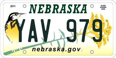 NE license plate YAV979