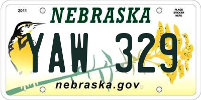 NE license plate YAW329