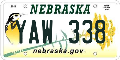 NE license plate YAW338
