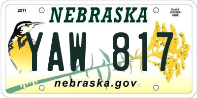 NE license plate YAW817