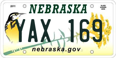 NE license plate YAX169