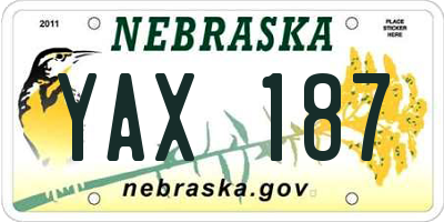 NE license plate YAX187