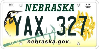 NE license plate YAX327